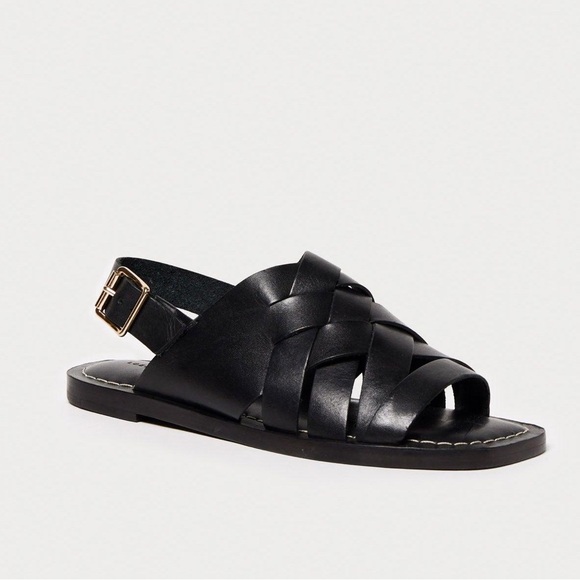 Loeffler Randall Shoes - EUC Loeffler Randall Black Grayson Braided Leather Flat Sandals (Size: 7 1/2)